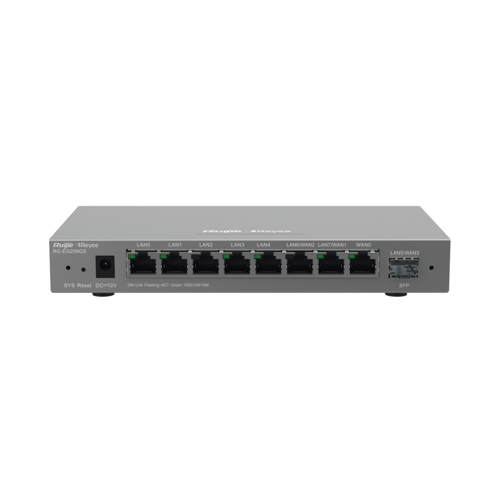 Router Balanceador con Función SD-WAN 8 puertos gigabit y 1 puerto SFP 200 clientes RUIJIE - SILYMX