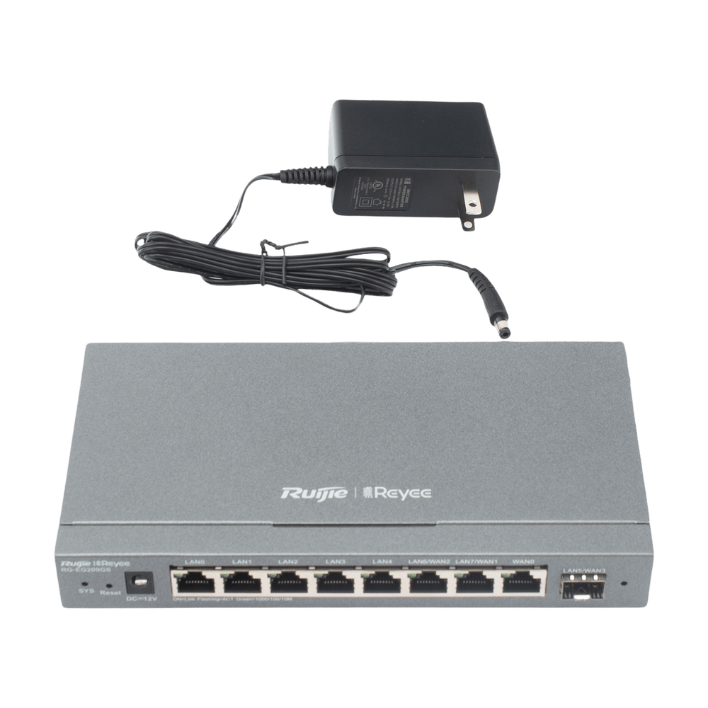 Router Balanceador con Función SD-WAN 8 puertos gigabit y 1 puerto SFP 200 clientes RUIJIE - SILYMX