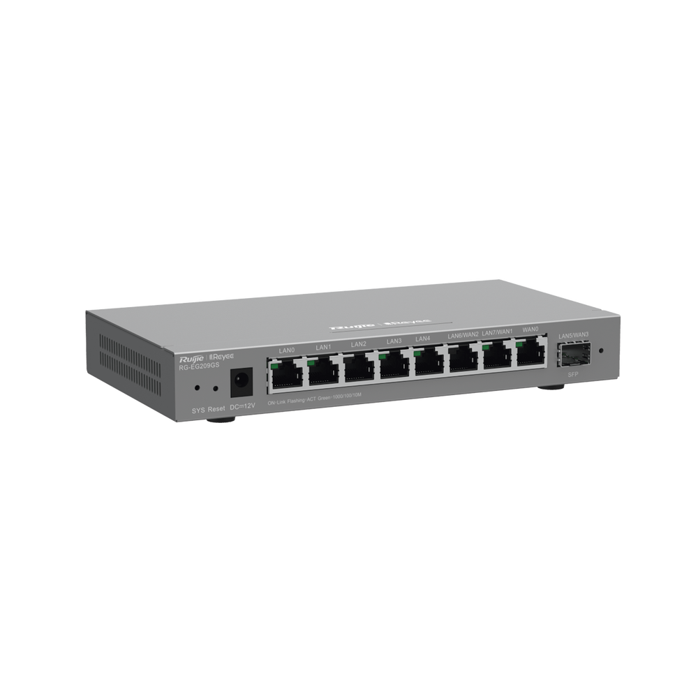 Router Balanceador con Función SD-WAN 8 puertos gigabit y 1 puerto SFP 200 clientes RUIJIE - SILYMX