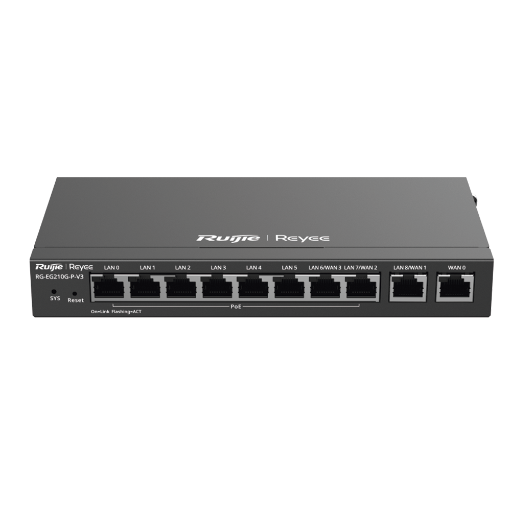 Router Balanceador con Función SD-WAN PoE+ hasta 110w 10 puertos gigabit 8 puertos PoE soporta 4x WAN hasta 200 clientes con desempeño de 1,000 Mbps - SILYMX