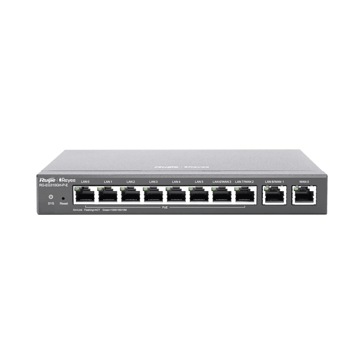 Routers, Firewalls, BalanceadoresRUIJIERG-EG310GH-P-ERouter SD - WAN Balanceador PoE+ 4 WAN 1.5 Gbps 350 Clientes – Ruijie RG - EG310GH - P - E - SILYMX