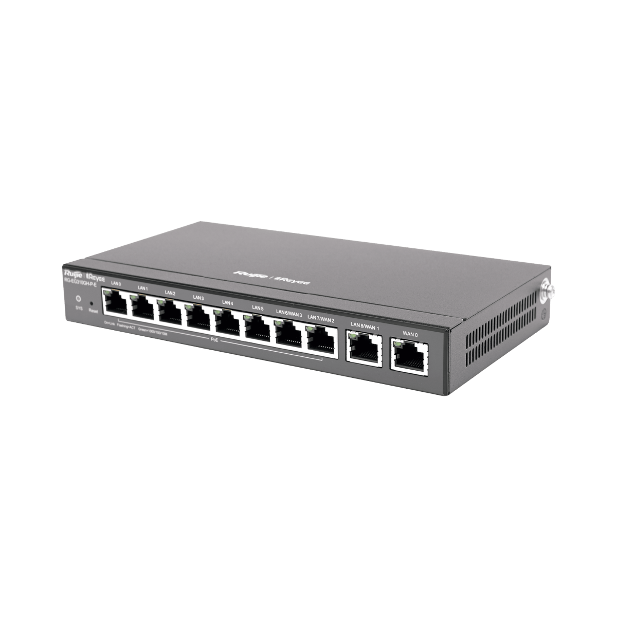 Routers, Firewalls, BalanceadoresRUIJIERG-EG310GH-P-ERouter SD - WAN Balanceador PoE+ 4 WAN 1.5 Gbps 350 Clientes – Ruijie RG - EG310GH - P - E - SILYMX