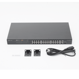 Switches PoERUIJIERG-ES126FGS-LPSwitch PoE+ Ruijie no Administrable hasta 180 Watts Ideal para CCTV 24 Puertos 10/100 PoE+ 2 Uplinks Gigabit (1 SFP COMBO) RG - ES126FGS - LP - SILYMX