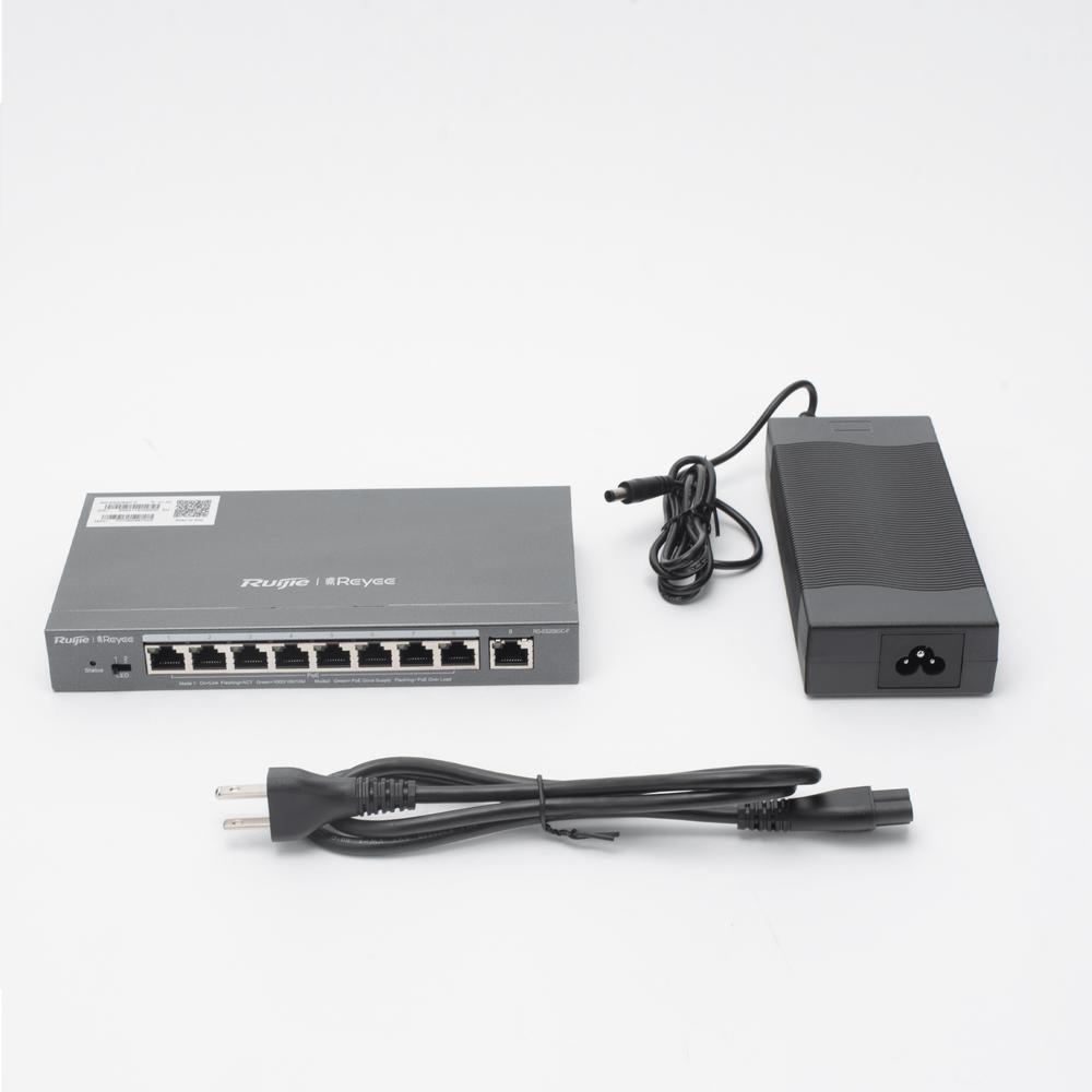 Switch Administrable 8 Puertos PoE+ 802.3af/at Gigabit gestión gratuita desde la nube 120w RUIJIE - SILYMX