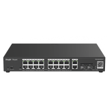 Switch L2 Administrable PoE con 16 puertos Gigabit PoE 802.3af/at + 2 SFP para fibra 1Gb RG-ES220GS-P - SILYMX