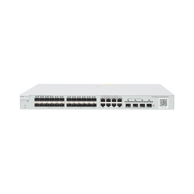RUIJIERG-NBS5200-24SFP/8GT4XSSwitch administrable Capa 3, 24 puertos SFP 1G, 8 puertos Ethernet 1G Combo y 4 SFP+ 10G, gestión remota en la nube - SILYMX