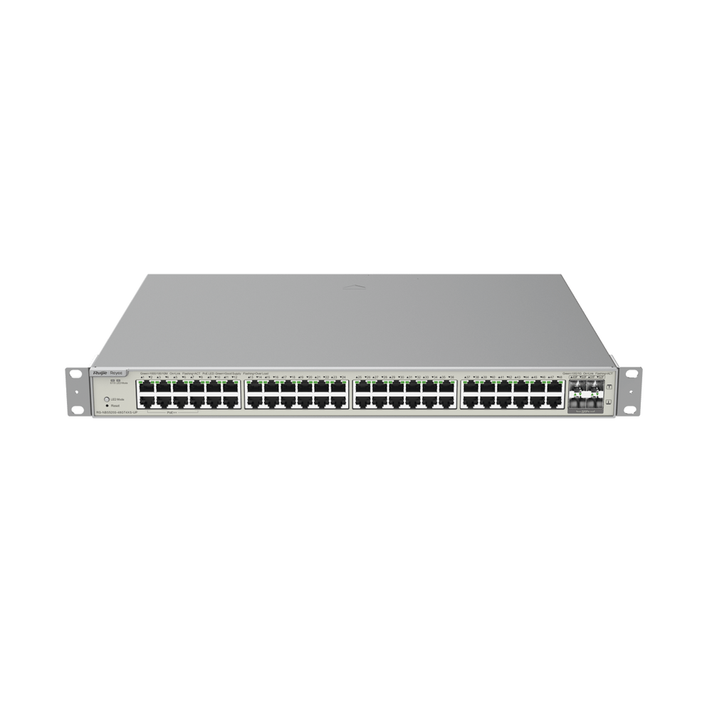Switch Administrable Capa 3 con 48 puertos Gigabit PoE 802.3af/at + 4 SFP+ para fibra 10Gb, gestión gratuita desde la nube, 740W - SILYMX