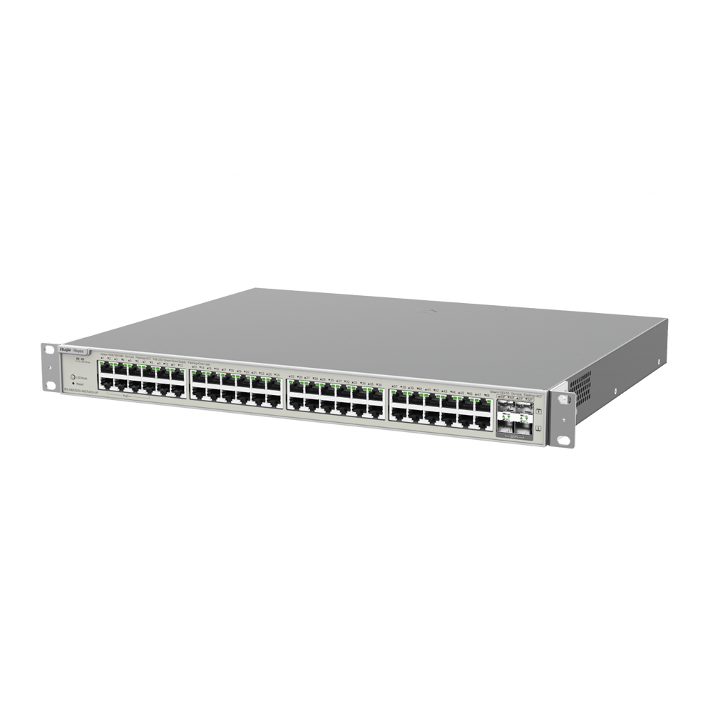 Switch Administrable Capa 3 con 48 puertos Gigabit PoE 802.3af/at + 4 SFP+ para fibra 10Gb, gestión gratuita desde la nube, 740W - SILYMX