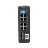 Switch Industrial PoE+ hasta 300 watts , Ideal para temperaturas Extremas y protección contra descargas, 1 puerto PoE++ 60W y 7 puertos PoE+ 30W, 2 SFP Uplink