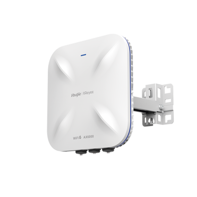 Punto de Acceso Mesh Wi-Fi 6 Industrial para Exterior Omnidireccional 5.95Gbps, MU-MIMO 4x4, 360°, Filtros Anti Interferencia y Auto Optimización con IA, puerto eth 2.5G y SFP