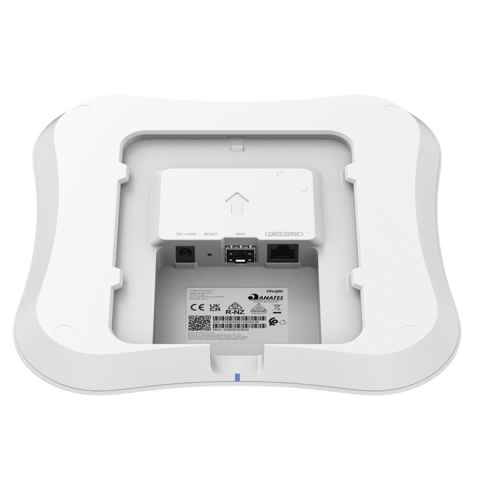 Punto de Acceso Mesh Wi-Fi 7 para Alta Densidad Tri-banda hasta 600 Usuarios ancho de banda de hasta 13 Gbps  interior con puerto 2.5Gb y SFP+ 10G 802.11 BE14000 MU-MIMO 8x8 RG-RAP73PRO - SILYMX