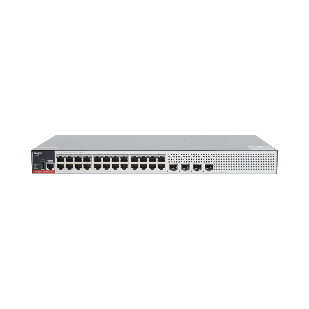 Switches PoERUIJIERG-S2915-24GT4MS-P-LSwitch Administrable L2+ 24 Puertos Gigabit PoE+ 370W 4 SFP 2.5G Ruijie RG - S2915 - 24GT4MS - P - L - SILYMX