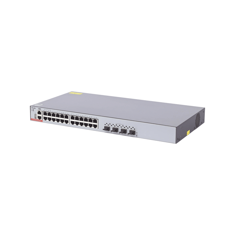 Switch Administrable Capa 3 RUIJIE con 24 puertos Gigabit + 4 SFP+ para fibra 10Gb gestión gratuita desde la nube RG-S5300-24GT4XS-E - SILYMX