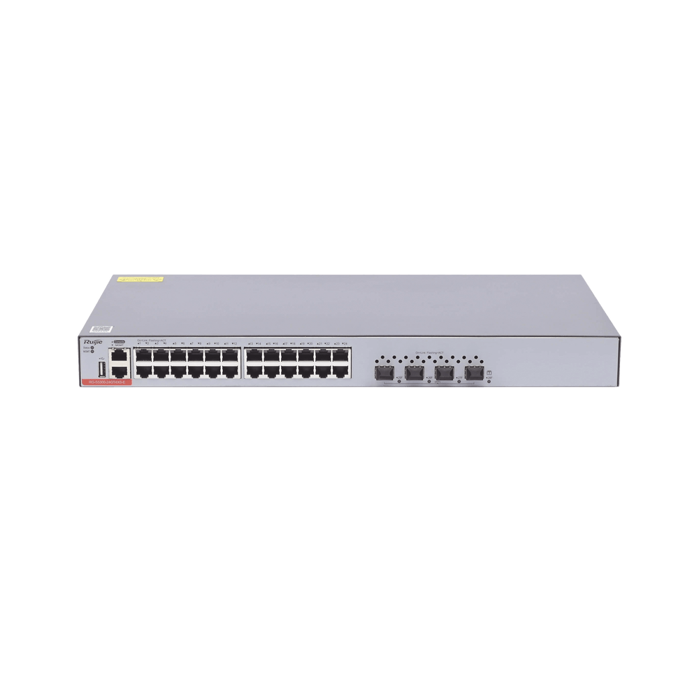 Switch Administrable Capa 3 RUIJIE con 24 puertos Gigabit + 4 SFP+ para fibra 10Gb gestión gratuita desde la nube RG-S5300-24GT4XS-E - SILYMX