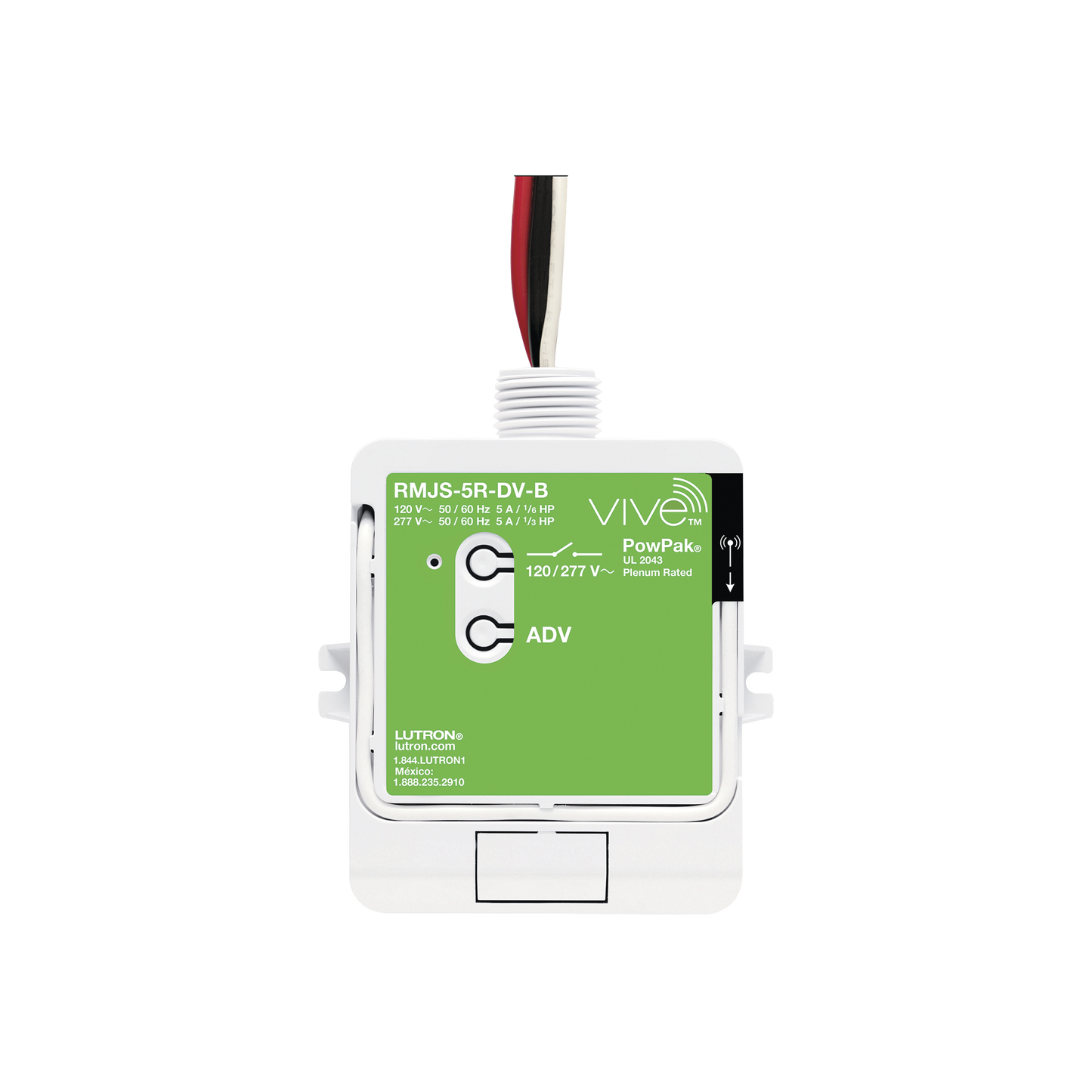 Relevador Inalámbrico Lutron RMJS5RDVB On/Off 5A ClearConnect para Iluminación Profesional