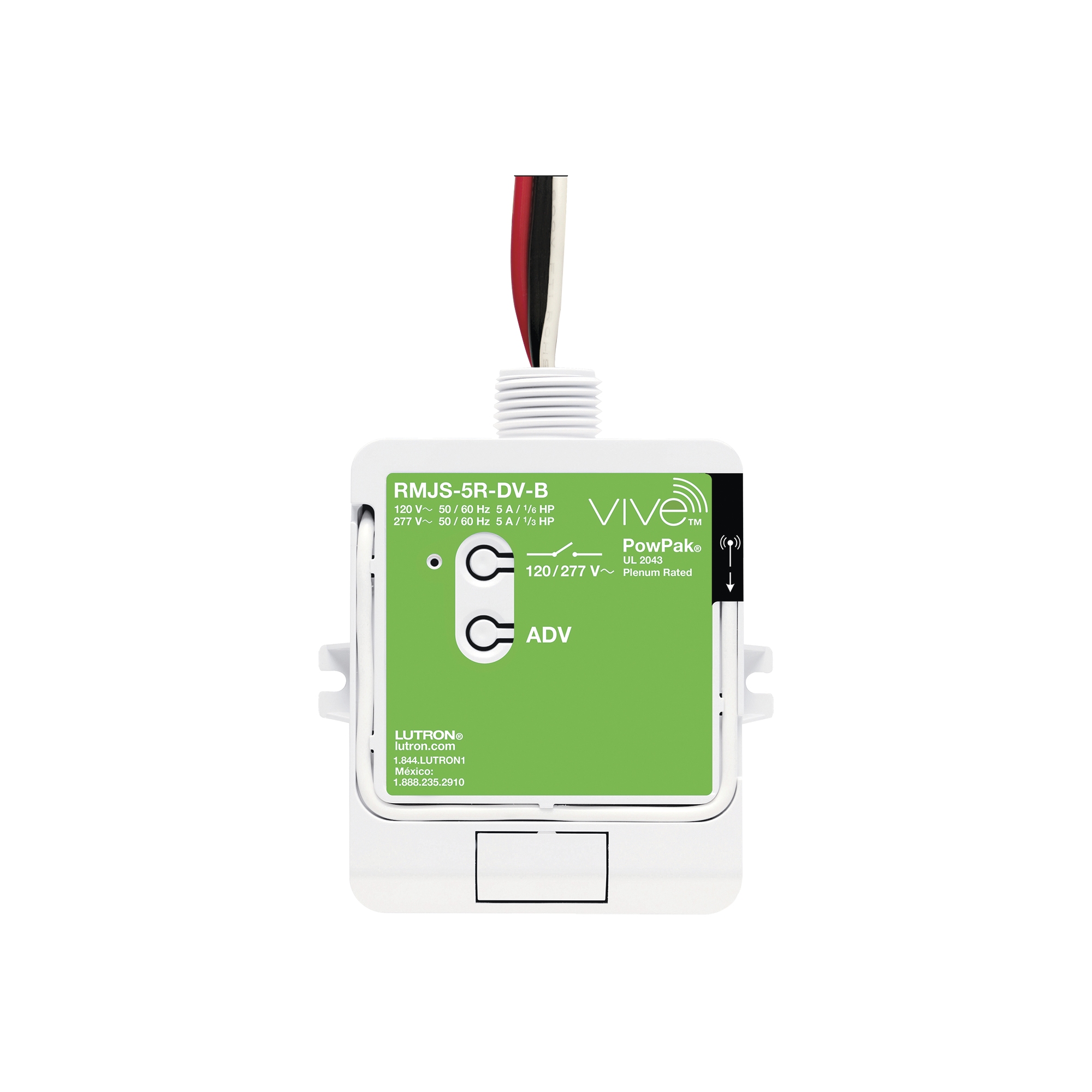 Relevador Inalámbrico Lutron RMJS5RDVB On/Off 5A ClearConnect para Iluminación Profesional