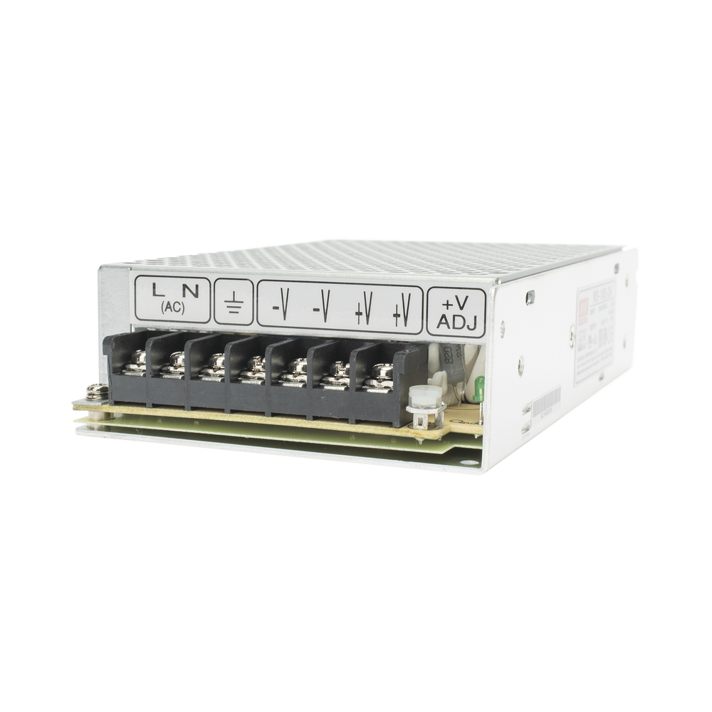 Fuente de Poder Industrial Conmutada MEANWELL 100W de Potencia 24Vcc 4.5A RS-100-24 - SILYMX