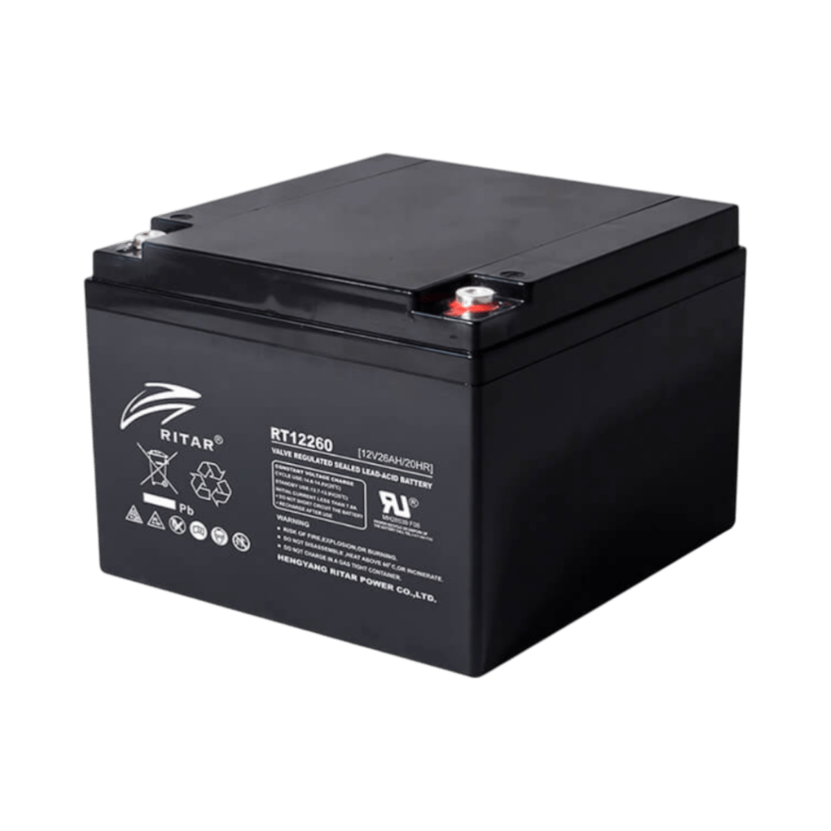 BateríasRITARRT12260Batería 12V 26Ah RITAR RT12260 · AGM/VRLA · Terminal M5 · Vida Útil 6–8 Años · Para UPS Trifásico - SILYMX