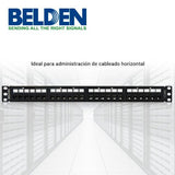 Panel de Parcheo Belden  Cat6+ 24 Puertos RJ-45 1U RevConnect Negro RV6PPF1U24BK - SILYMX