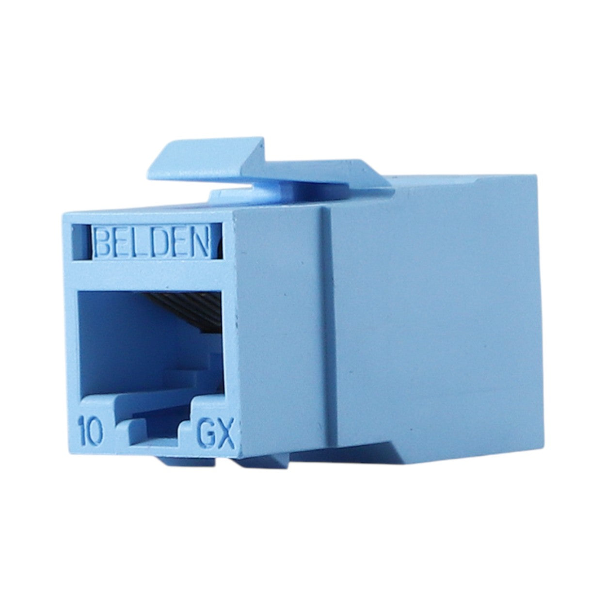 Conector Modular Jack Rj45 Cat6a Estilo Keyconnect Azul Claro Compatible Con Faceplate Ax102660,ax102655,ax102249 Esquema De Cableado T568a/b - SILYMX