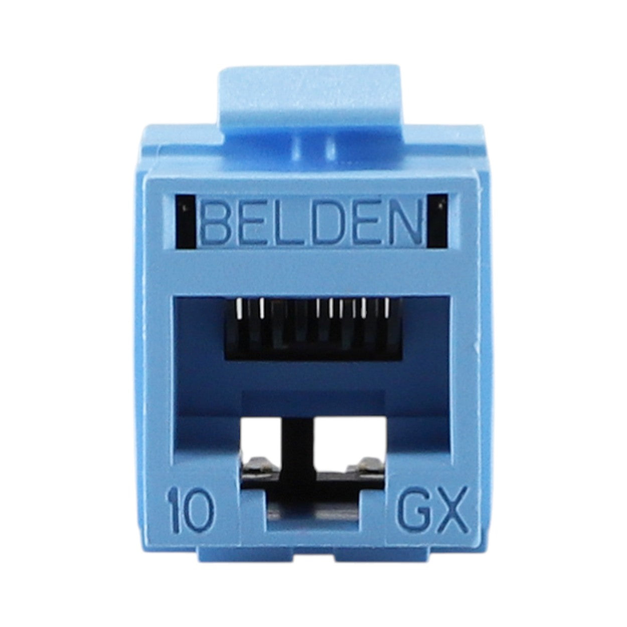 Conector Modular Jack Rj45 Cat6a Estilo Keyconnect Azul Claro Compatible Con Faceplate Ax102660,ax102655,ax102249 Esquema De Cableado T568a/b - SILYMX
