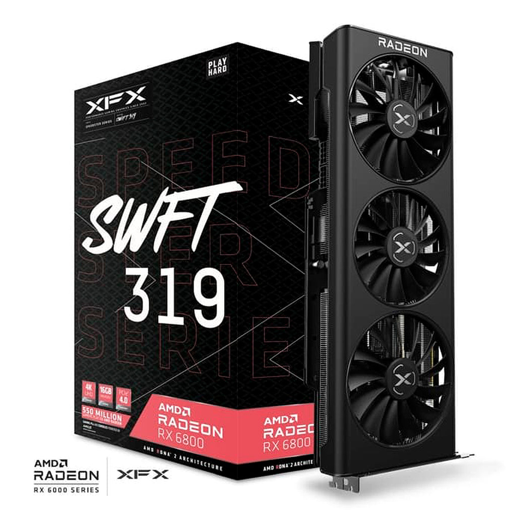 Tarjeta De Video Xfx (Rx-68Xlaqfd9) Speedster Swft 319 Amd Rx 6800 Core 16Gb Gddr6 2015Mhz 3*Dp Hdmi