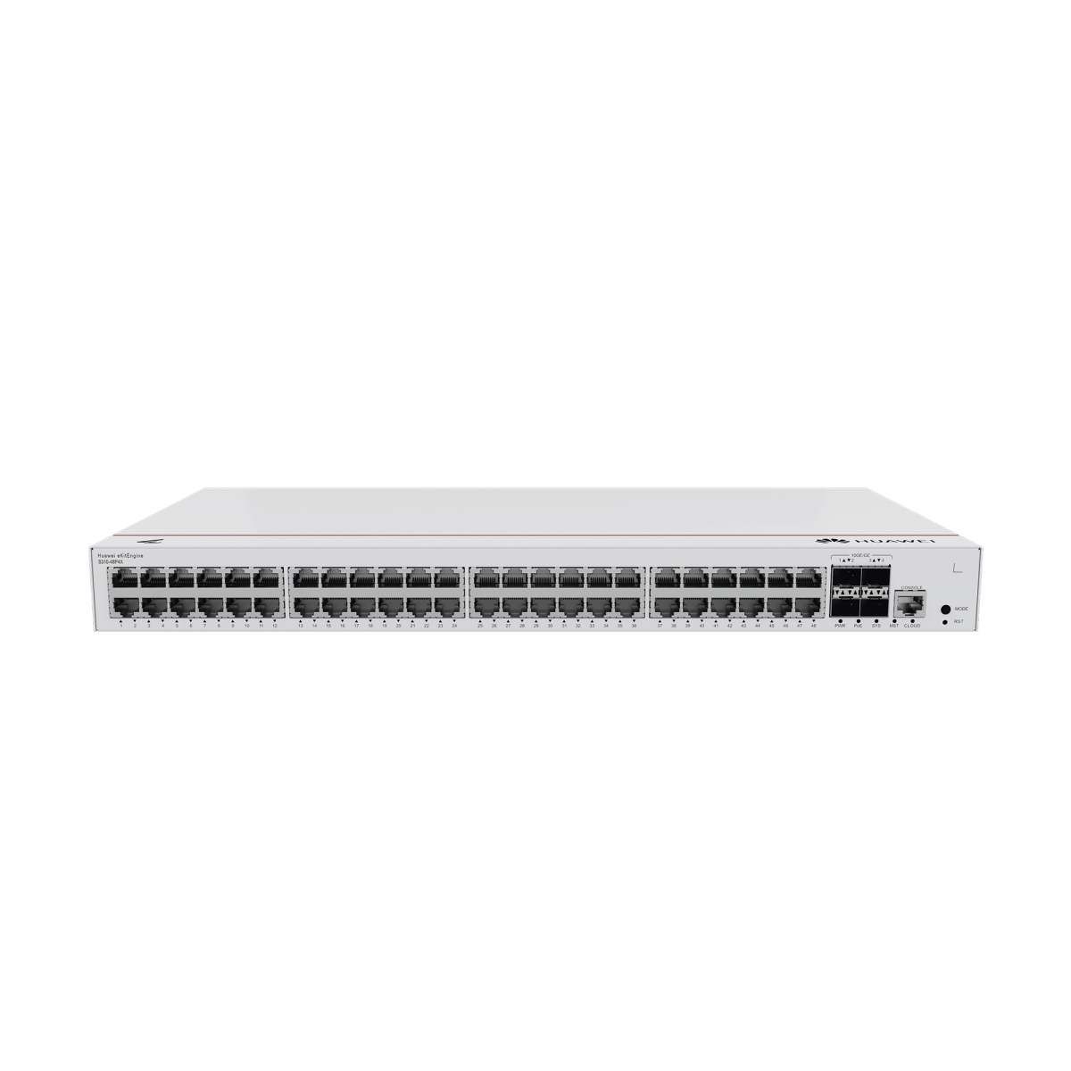 Switches PoEHUAWEIS310-48P4XSwitch Administrable Capa 3 48 Puertos Gigabit PoE+ 380W 4 SFP+ 10GE Uplink iStack Huawei S310 - 48P4X - SILYMX