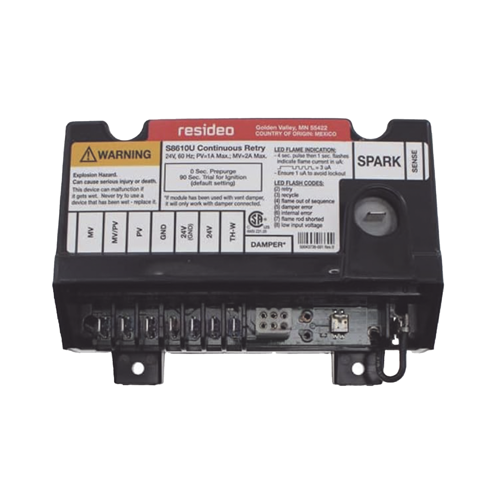 Módulo de encendido de piloto intermitente universal HONEYWELL HOME RESIDEO S8610U3009/U - SILYMX