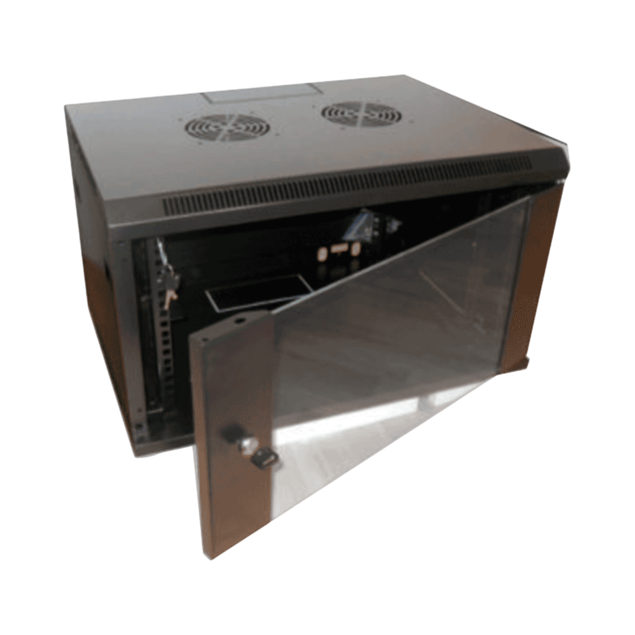 Gabinete de Pared SBE Tech · 6UR · 600 × 600 mm · Puerta de Cristal Templado · SPCC · Cerradura con Llaves