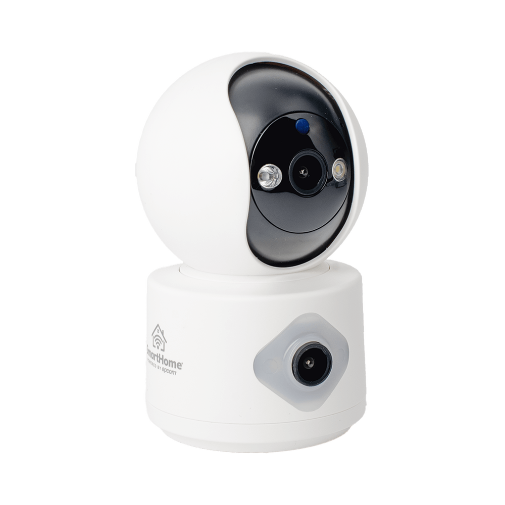 Camara doble lente 3mp Wifi autoseguimiento Detección de movimiento audio de 2 vias almacenamiento hasta 128GB SCAM3DB - SILYMX