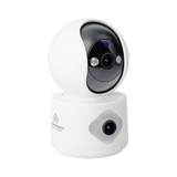 Camara doble lente 3mp Wifi autoseguimiento Detección de movimiento audio de 2 vias almacenamiento hasta 128GB SCAM3DB - SILYMX