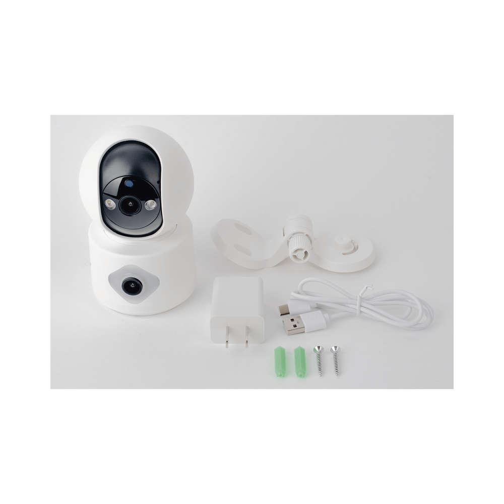 Camara doble lente 3mp Wifi autoseguimiento Detección de movimiento audio de 2 vias almacenamiento hasta 128GB SCAM3DB - SILYMX