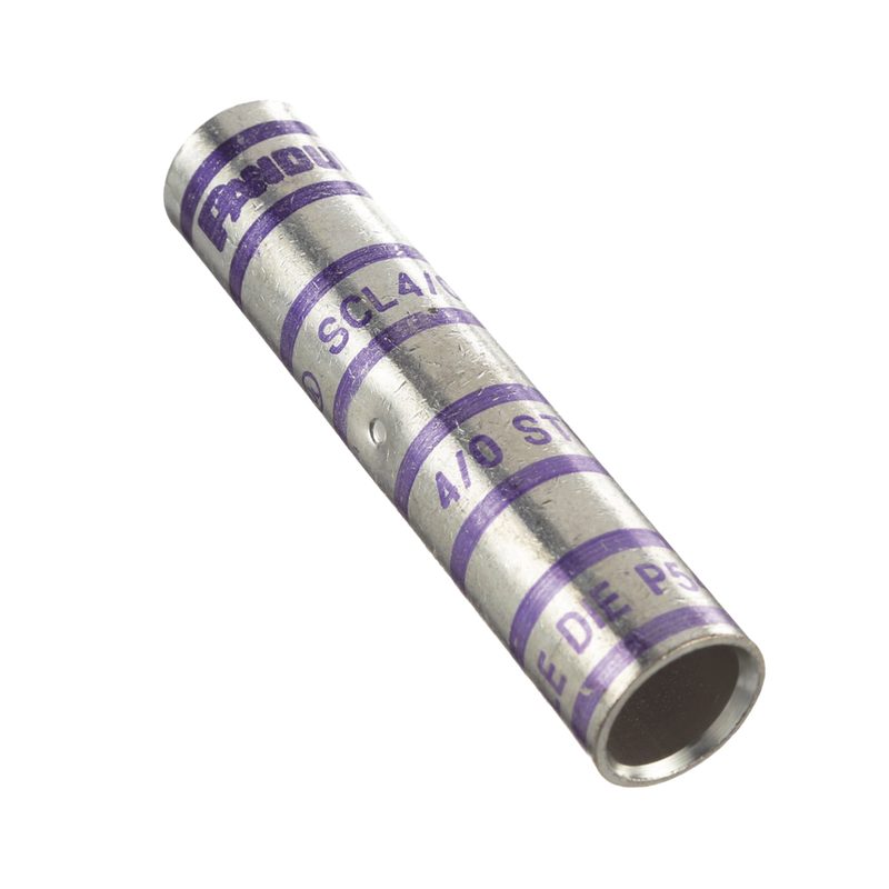 Empalme de Compresión a tope de Cobre tipo barril largo Para cable 4/0 AWG Paquete de 10 Piezas SCL4/0-X - SILYMX