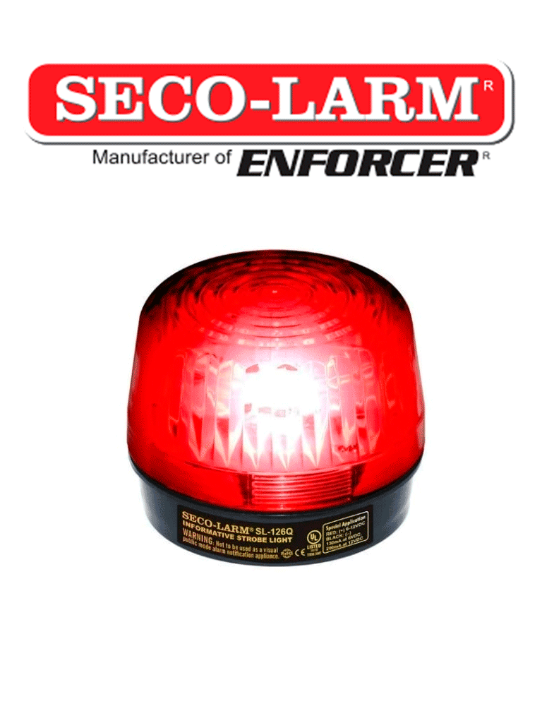 Luz Estroboscópica Alámbrica, 6-12VDC, Roja Compatible IHORN / RISCO / DSC / BOSCH Seco-Larm SL126QR - SILYMX
