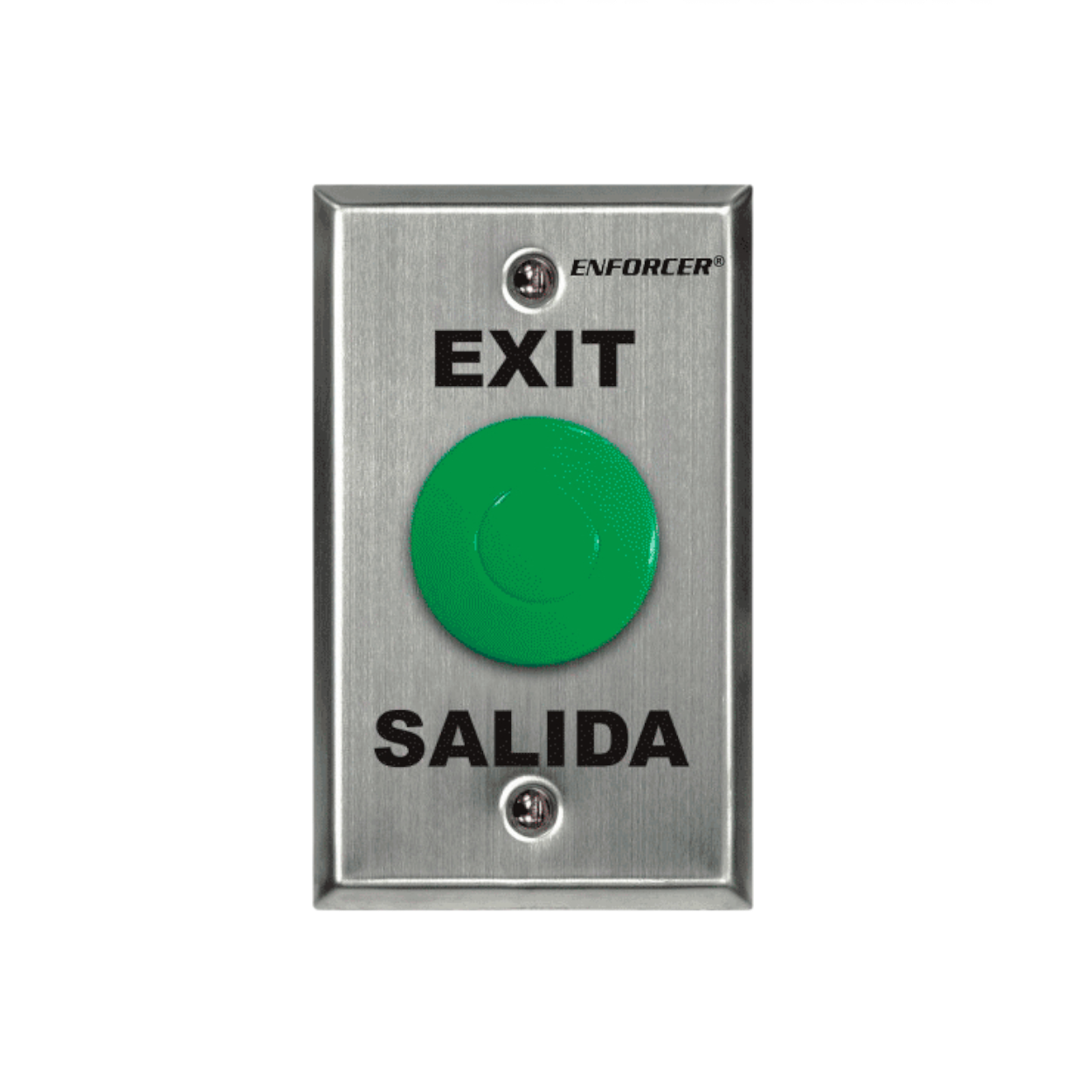 Placa Con Botón Para Presionar De Color Verde De Salida. "Exit" y "Salida,"SD-7201GCPE1Q - SILYMX