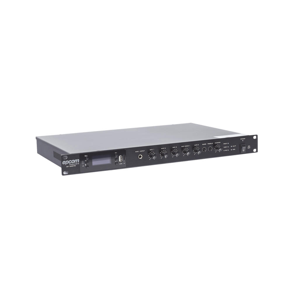 Amplificador Mezclador | 120W RMS | Sistema 100V y Baja Impedancia | MP3 | Tuner | Bluetooth | Música ambiental y Voceo - SILYMX