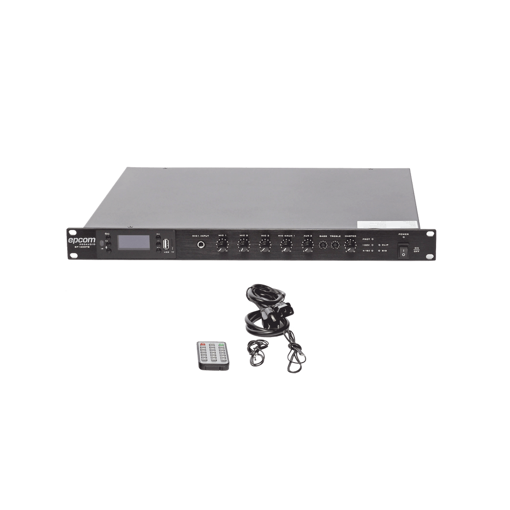 KIT de Amplificador de 120W para Escritorio 4 Altavoces de Plafón de 4in 3 - 6W Sistema 70/100V - SILYMX