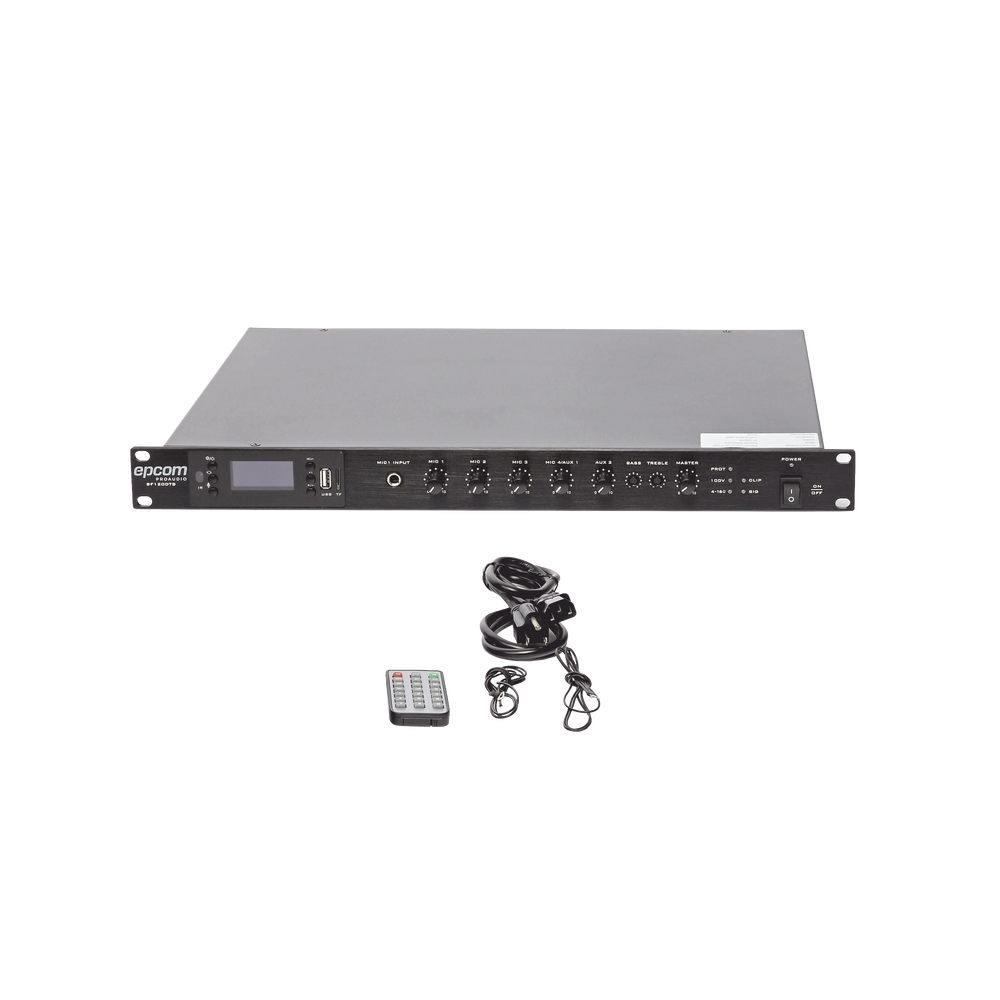 Amplificador Mezclador | 120W RMS | Sistema 100V y Baja Impedancia | MP3 | Tuner | Bluetooth | Música ambiental y Voceo - SILYMX