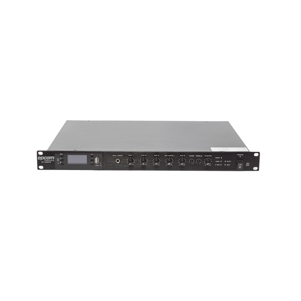 Amplificador Mezclador | 120W RMS | Sistema 100V y Baja Impedancia | MP3 | Tuner | Bluetooth | Música ambiental y Voceo - SILYMX