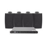 KIT de Audio EPCOM Amplificador 120W para Rack 4 Altavoces de Pared color Negro 2.5W - 20W Sistema 70/100V SF120DTB/4WS - SILYMX