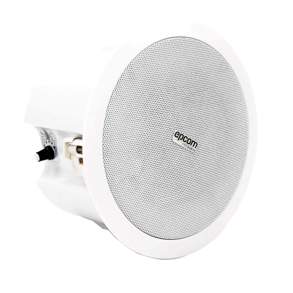 Bocina Plafon EPCOM Altavoz Coaxial 5"+1.5" Montaje en Techo 3.75 - 30w 70/100v 8 ohms Material ABS Rejilla Metálica SF-206P - SILYMX