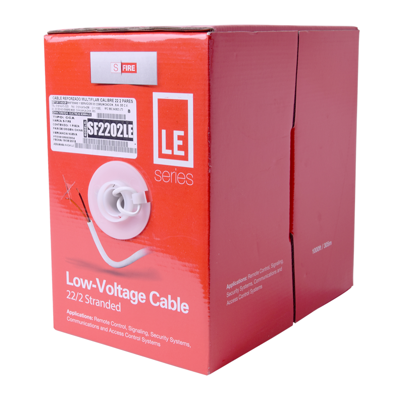 Bobina de Cable SFIRE para alarma 2X22 AWG CCA 305 Metros SF-22-02-LE - SILYMX