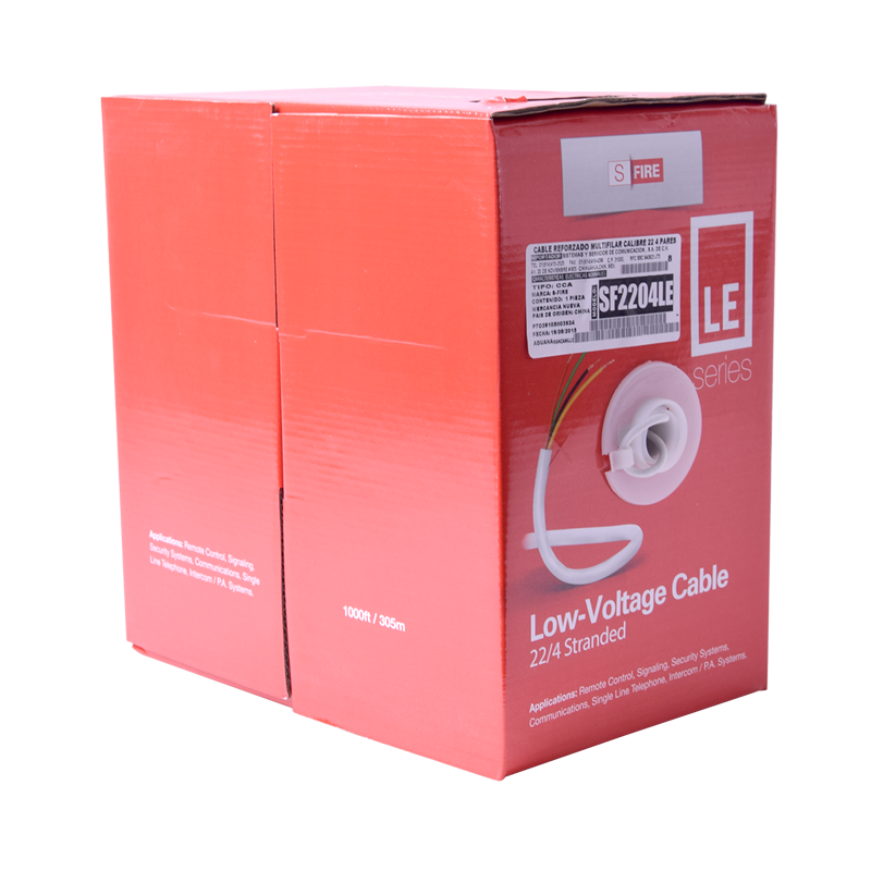 Bobina de Cable SFIRE para alarma 4X22 AWG CCA 305 Metros SF-22-04-LE - SILYMX