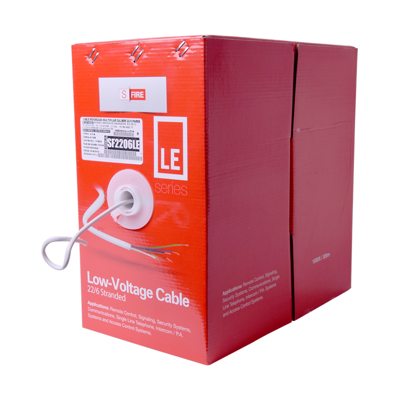 Bobina de Cable SFIRE para alarma 6X22 AWG CCA 305 Metros SF-22-06-LE - SILYMX