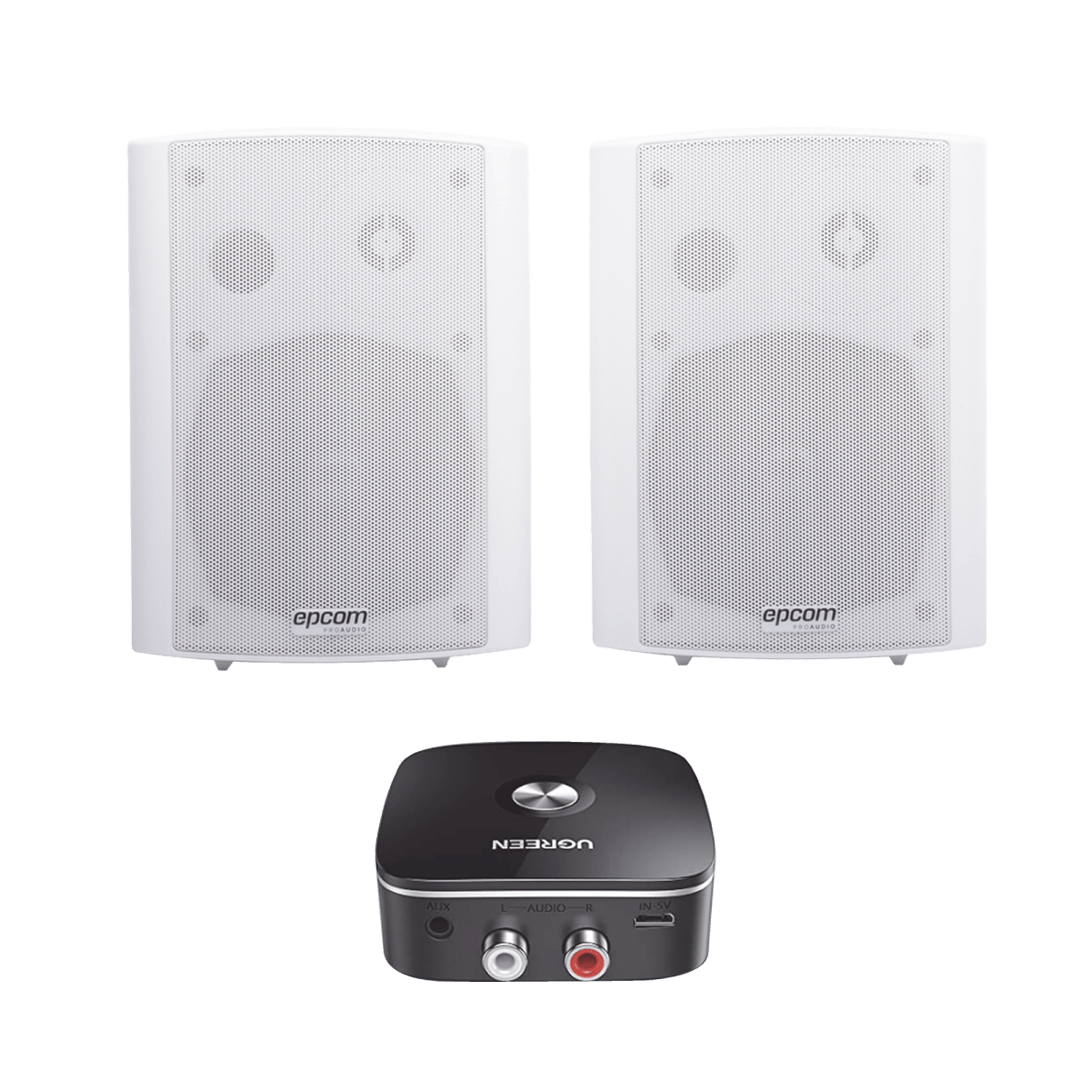 Equipos de AudioEPCOM PROAUDIOSF775AW/BTKit Altavoces 2x20W RMS Bluetooth Montaje Pared ABS Blanco EPCOM PROAUDIO SF775AW/BT - SILYMX