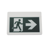 Letrero LED de Señalización de salida "Hombre Corriendo"/ Alto brillo / Uso en pared, lateral o techo / Batería de Respaldo Incluida con hasta 120 minutos de duracion