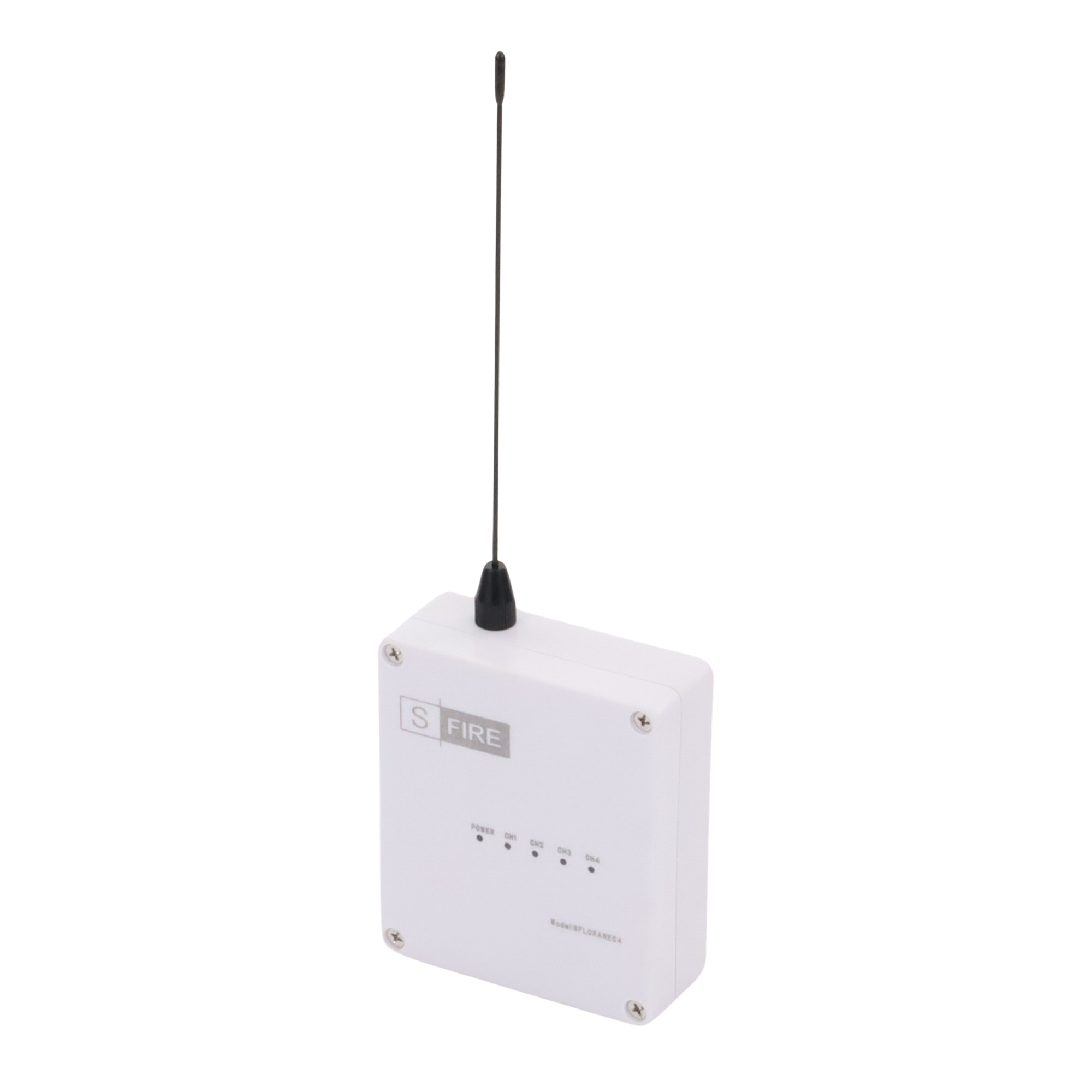 Receptor Inalámbrico SFIRE LoRa 2,500 m con 4 Relevadores Tipo C para Sistemas de Alarma SF-LORA-REC-4