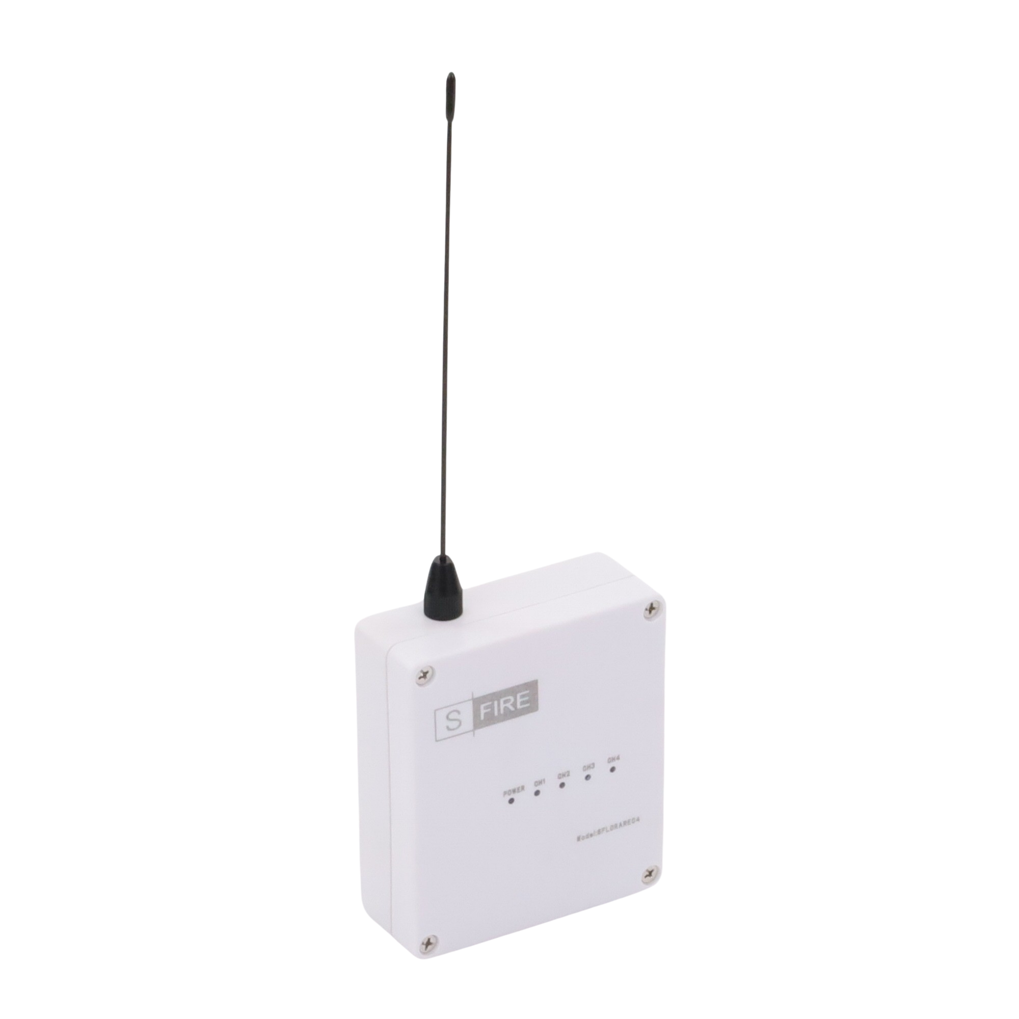 Receptor Inalámbrico SFIRE LoRa 2,500 m con 4 Relevadores Tipo C para Sistemas de Alarma SF-LORA-REC-4