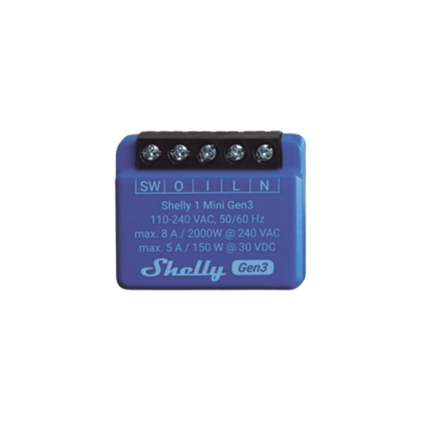 Mini Interruptor inteligente con Wi-Fi, contacto seco, 1 canal 8A, compatible con asistentes de voz Alexa y GoogleHome SHELLY SHELLY1MINIGEN3 - SILYMX