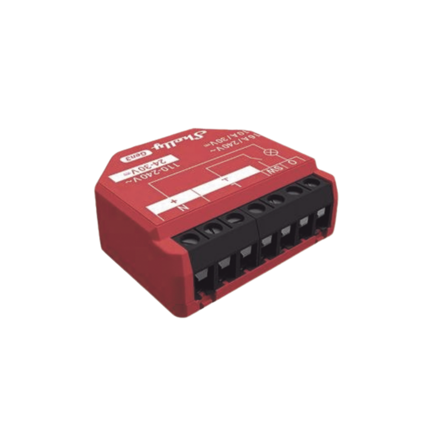 Relevador inalámbrico inteligente 16A, 110-230 V, medición de consumo, compatible con asistente de voz Alexa, Google Home SHELLY SHELLY1PMGEN3 - SILYMX